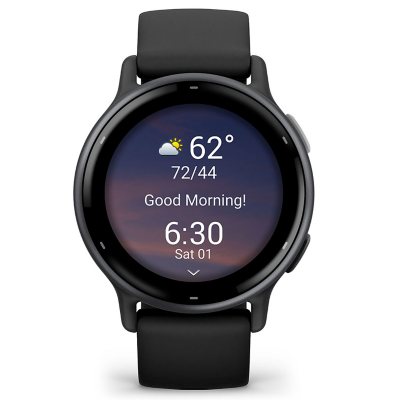 Garmin Vivoactive 5 One Size Fitness Smartwatch, Slate Aluminum Bezel with Black Case & Silicone Band