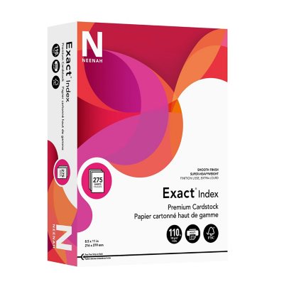 Exact Index Karton, 21,6 x 27,9 cm, 94er Helligkeit, 200 g/m², 1 Ries (275 Blatt)