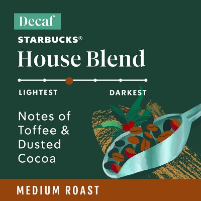 Starbucks Decaf House Blend Medium Roast K-Cup Coffee Pods, 72 ct.