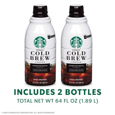 Starbucks Cold Brew Coffee Concentrates, Signature Black, 64 oz., 2 ct.