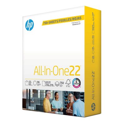 ورق طابعة HP المتكامل، 8.5 × 11 بوصة، 96 درجة سطوع، 22 رطل، 1 حزمة ميجا (750 ورقة)