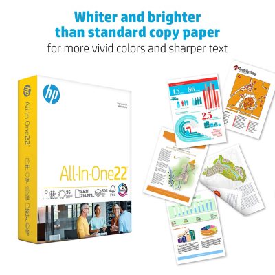HP Printer Paper, All-In-One 22lb Copy Paper, 96 Bright, 8.5x11 - 1 Mega Ream 750 Sheets