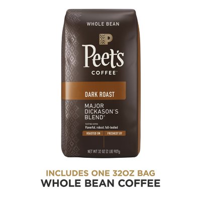Peet's Coffee Dark Roast Whole Bean, Major Dickason's Blend, 32 oz.