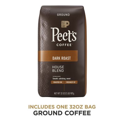 Peet's Coffee Ground Dark Roast, House Blend 32 oz.