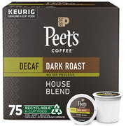 Peet's Coffee Decaf Dark Roast K-Cup Pods, House Blend 75 ct.