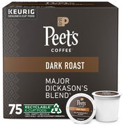 Peet's Coffee Dark Roast K-cup Pods, Major Dickason's Blend, 75 ct .