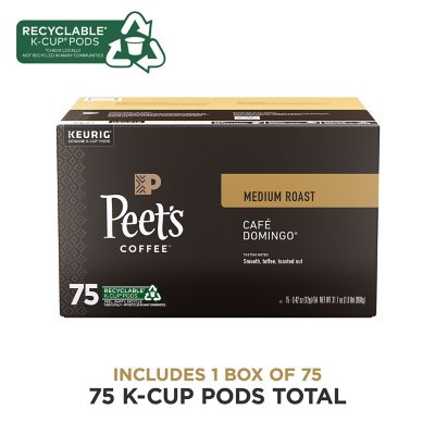 Peet's Coffee Medium Roast K-Cup Pods, Café Domingo 75 ct.