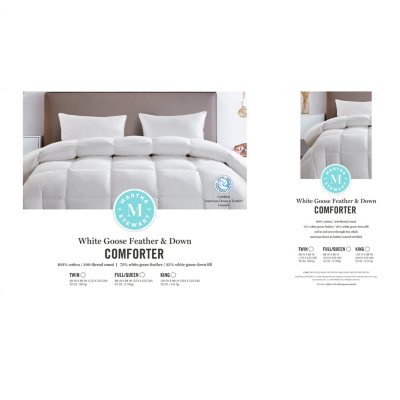 Martha Stewart 240 Thread Count White Goose Feather and Down Comforter, Various Sizes