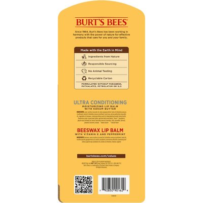 Burt's Bees 100% Natural Origin Beeswax Moisturizing Lip Balm 8 pk.