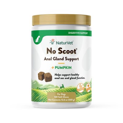 NaturVet, No Scoot with Pumpkin, Soft Chews for Dogs, 120 ct.
