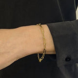 14K Italian Gold Small Link Paperclip Bracelet