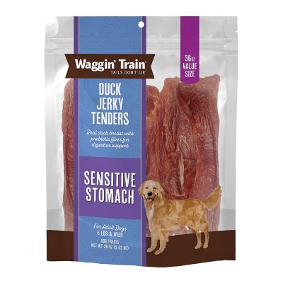 Waggin' Train, Duck Jerky Dog Treats for Sensitive Stomach, 36oz