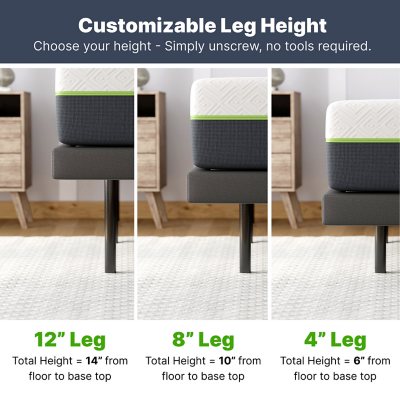 GhostBed Medium Hybrid Mattress and Adjustable Base Set