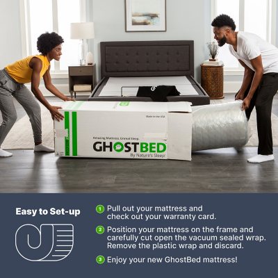 GhostBed Medium Firm Memory Foam Mattress and Adjustable Base Set