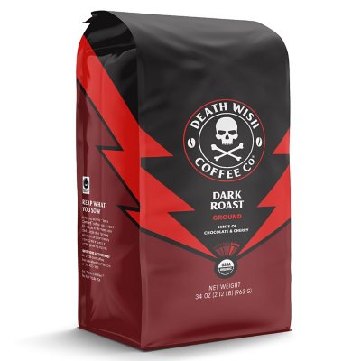 Death Wish Dark Roast Ground Coffee 34 oz.