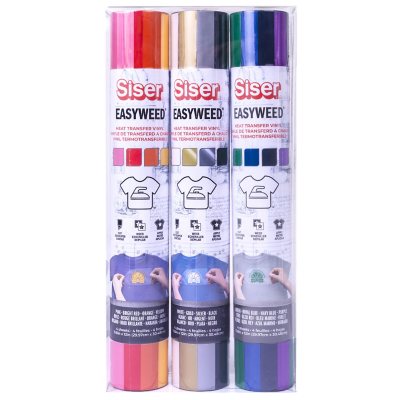 Siser EasyWeed Heat Vinyl Transfer Rainbow Sampler, 3-pk.