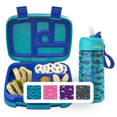 Bentgo Kids Prints Lunch Box & Water Bottle Set, Choose Color