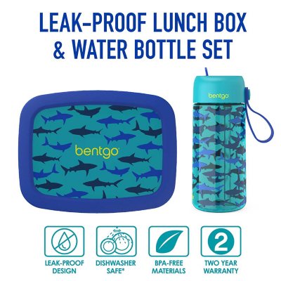 Bentgo Kids Prints Lunch Box & Water Bottle Set, Choose Color