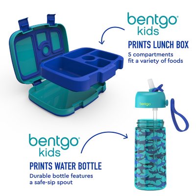 Bentgo Kids Prints Lunch Box & Water Bottle Set, Choose Color