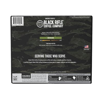 Black Rifle Coffee Company Just Black, Medium Roast K-Cup Coffee Pods 75 ct.