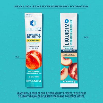 Liquid I.V. Hydration Multiplier Sugar-Free, White Peach, 26 ct.