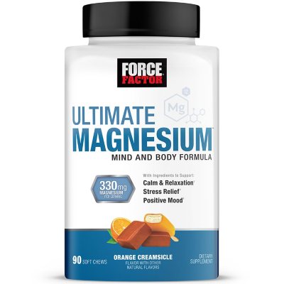 Force Factor Ultimate Magnesium 330mg Soft Chews, Orange Creamsicle 90 ct.