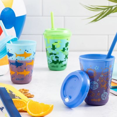 Ello Kids 12-Ounce Color Changing Tumblers with Lids and Straws, 10 Pack, Choose Color