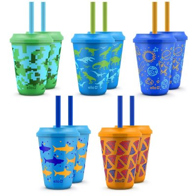 Ello Kids 12-Ounce Color Changing Tumblers with Lids and Straws, 10 Pack, Choose Color