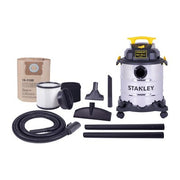 Stanley 6 Gallon Wet/Dry Vacuum 5.0- Peak HP Stainless Steel