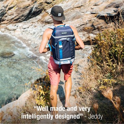 CleverMade Cardiff 24-Can Backpack Cooler, Navy/Neptune Blue