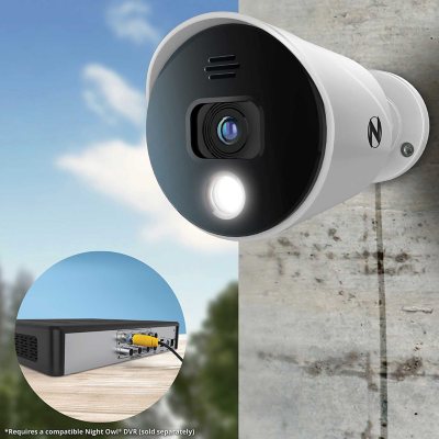 Night Owl Wired Add On 4K UHD Spotlight Cameras with Preset Voice Alerts and Built-In Camera Siren, 2-Pack