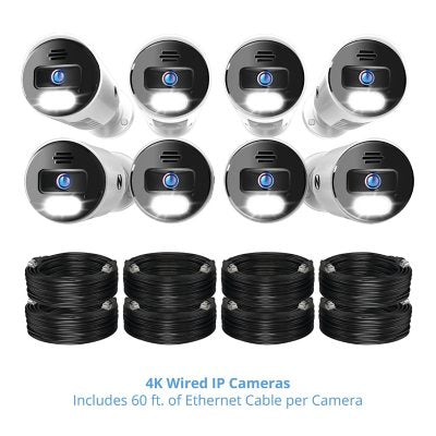 Night Owl 12 Channel NVR with 2TB Hard Drive and 8 Wired IP 4K Light Cameras