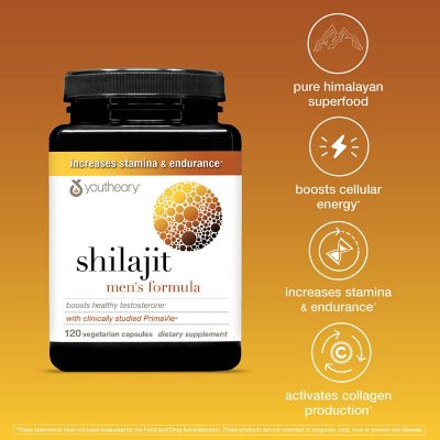 Youtheory Men's Shilajit 500mg Capsules, 120 ct.