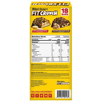 Chef Robert Irvine's FITCRUNCH High Protein Baked Bars, Variety Pack 18 ct.
