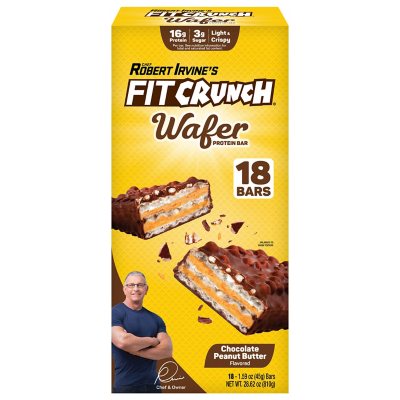 Chef Robert Irvine's FITCRUNCH High Protein Wafer Bars Chocolate Peanut Butter, 1.59 oz., 18 ct.