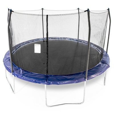 Skywalker Trampolines 15' Round Trampoline with Lighted Spring Pad - Blue