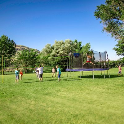 Skywalker 15' Round Sports Arena Trampoline and Enclosure