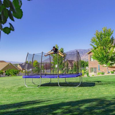 Skywalker Trampolines 15ft x 9ft Rectangle Trampoline with Enclosure Ã¢ÂÂ Blue