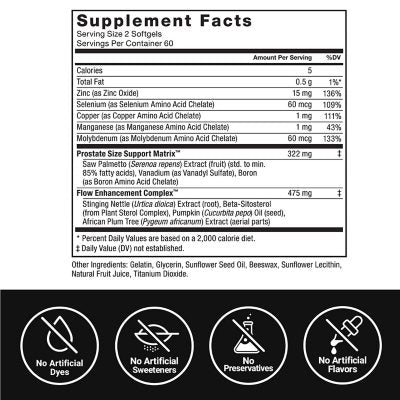 Force Factor Prostate Support Supplement Softgels 120 ct.