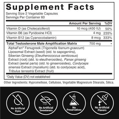 Force Factor Test X180 Legend Testosterone Booster Capsules 120 ct.