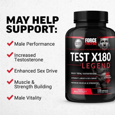 Force Factor Test X180 Legend Testosterone Booster Capsules 120 ct.