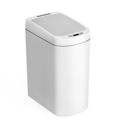 Nine Stars 2-Pk. 1.85G Plastic Motion Sensor Trash Cans, White