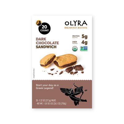 OLYRA Organic Breakfast Biscuits, Dark Chocolate Crème, 20 ct.