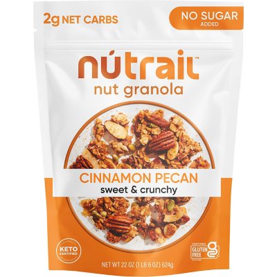 NuTrail Low Carb Keto Nuss-Granola, Zimt-Pekannuss, 624 g