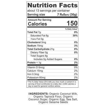 Ava Organics Coconut Crispy Rollers, 14.1 oz.