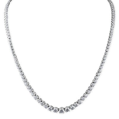 10.5 CT. T.W. Diamond Riviera Necklace in 14K Gold (H-I, I1)