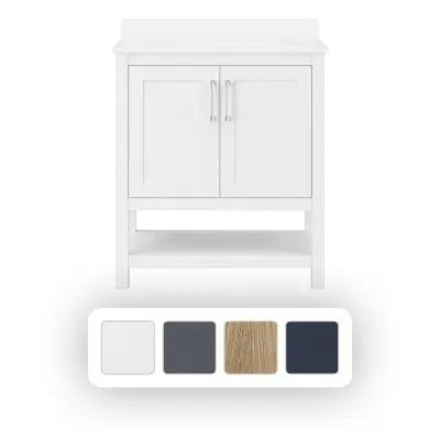 OVE Decors Vegas 30 بوصة عرض × 19 بوصة عمق وحدة تزيين حمام قائمة بذاتها مع حوض