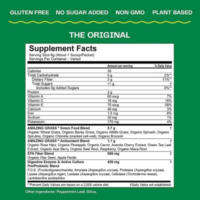 Amazing Grass Green Superfood Powder, Original, 45 servings, 12.6 oz.