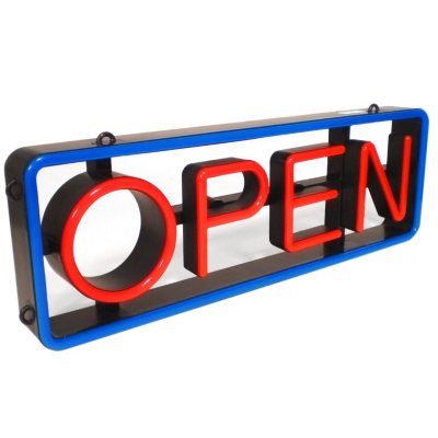 Mystiglo LED-Schwenkbares OPEN-Schild, 60Hz, Horizontal oder Vertikal aufhängbar