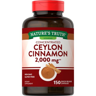 Nature's Truth Concentrated Ceylon Cinnamon 2,000 mg Capsules 150 ct.